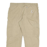 CARHARTT Mens Cotton Blend Beige Relaxed Fit Cargo Trousers W38 L28 Workwear