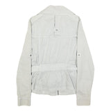 ARMANI EXCHANGE Womens White Cotton Zip Jacket M Casual Lightweight Stylish