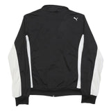 PUMA Womens Black & White Zip Jacket UK 14 Polyester Plain Sportswear Activewear