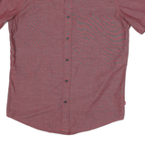 LEVI'S Mens Red Plain Short Sleeve Shirt S Cotton Blend Casual Button Down