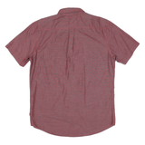 LEVI'S Mens Red Plain Short Sleeve Shirt S Cotton Blend Casual Button Down