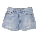 LEVI'S Womens Denim Blue Cut-Off Shorts S W28 Distressed Casual