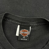 American Pride Harley Davidson Graphic Long Sleeve T-Shirt - 2XL Black Cotton