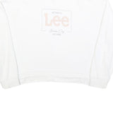 LEE Womens White Cotton Crew Neck M Sweatshirt Authentic Logo Printed Casual