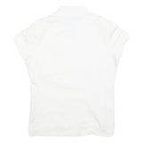 PIRELLI Womens White Jacket S Cotton Blend Plain Zip Closure Short Sleeve