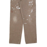 DICKIES Mens Jeans Brown Regular Straight Denim W34 L34 Workwear Zip Closure