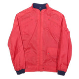 Womens Red & Navy Plain Polyester Blend Jacket S Zip Casual Lightweight