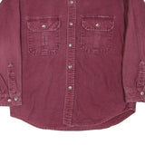 CABELAS Mens Maroon Cotton Blend Shirt L Button Pocket Casual Outdoor