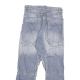 Womens Light Blue Relaxed Straight Denim Cotton Blend Jeans W29 L30 Patchwork