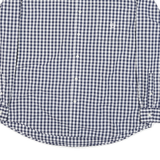 CHAPS Mens Blue & White Check Shirt XL Cotton Blend Long Sleeve Button Down