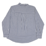 CHAPS Mens Blue & White Check Shirt XL Cotton Blend Long Sleeve Button Down