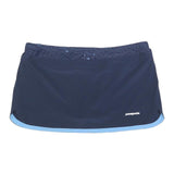 PATAGONIA Womens Navy Blue Light Blue Plain Mini Skort Polyester Blend L