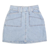 BDG Womens Blue Denim Mini Skirt Cotton Blend XS Casual Everyday Zip Closure