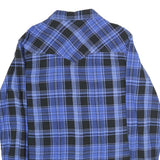 WRANGLER Mens Blue & Black Check Shirt M Cotton Long Sleeve Casual Western