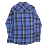 WRANGLER Mens Blue & Black Check Shirt M Cotton Long Sleeve Casual Western