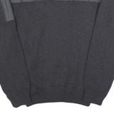 Mens Black Patchwork Plain Crew Neck Chunky Knit XL Workwear Jumper