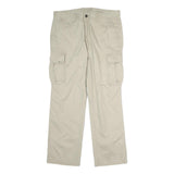 SONOMA Mens Beige Cotton Regular Cargo Trousers W36 L32 Casual Comfort Zip