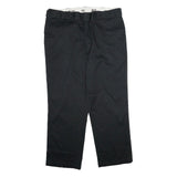 DICKIES Mens Cotton Black Regular Straight Trousers W40 L30 Classic Workwear