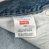 Wrangler Denim Shorts - 35W 10L Blue Cotton