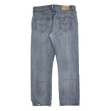 LEVI'S 501 Mens Jeans Blue Regular Straight Denim Medium W36 L32 Classic Button
