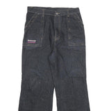 YUANBANG Womens Classic Blue Denim Jeans W30 L27 Wide Leg Cotton Blend Zip