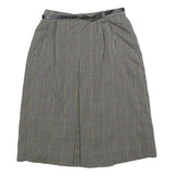 Womens Grey Check Mini Woven Belted Skirt Size S Classic Office Wear