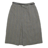 Womens Grey Check Mini Woven Belted Skirt Size S Classic Office Wear