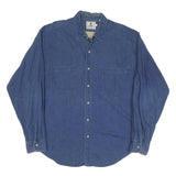 SHELTER ISLAND Mens Blue & Beige Eagle Print Cotton Blend Shirt XL