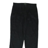 CLUB ROOM Mens Black Cotton Blend Regular Fit Straight Trousers W34 L32 Zip