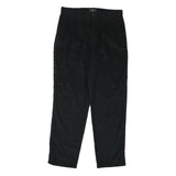 CLUB ROOM Mens Black Cotton Blend Regular Fit Straight Trousers W34 L32 Zip