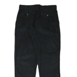 CLUB ROOM Mens Black Cotton Blend Regular Fit Straight Trousers W34 L32 Zip