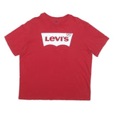 LEVI'S Mens Red Graphic T-Shirt XL Short Sleeve Crew Neck Cotton Blend