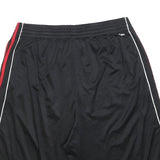 ADIDAS Mens Black Sports Shorts XL W34 Red Stripe Polyester Athletic Gym