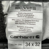 Relaxed Fit Carhartt Double Knee Carpenter Trousers - 34W 32L Grey Cotton