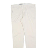 HARMONT AND BLAINE Womens Cotton Blend Cream Slim Straight Trousers W34 L32