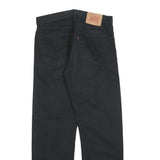 LEVI'S Mens Cotton Blend Black Regular Straight Trousers W33 L32 Casual Zip