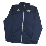 ADIDAS Mens Navy L Basketball Track Jacket L Polyester Zip Climalite Casual