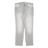 DKNY Womens Slim Grey Denim Jeans Cotton Blend W32 L27 Light Wash Zip