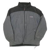 CHAPS Mens Grey & Black Jacket L Cotton Blend Classic Zip Outdoor Warm