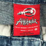Age 8 Attitude Graphic Denim Shorts - Small Blue Cotton