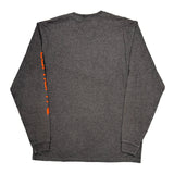 Carhartt Spellout Long Sleeve T-Shirt - Large Gray Cotton