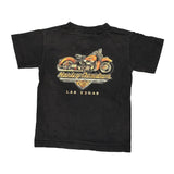 Age 6-8 Harley Davidson Graphic T-Shirt - Small Black Cotton