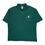 Carhartt Polo Shirt - Large Green Cotton Blend