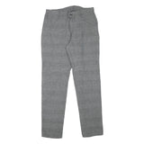 MASSIMO DUTTI Mens Linen Blend Grey Slim Straight Trousers W32 L31 Smart Fashion