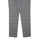 MASSIMO DUTTI Mens Linen Blend Grey Slim Straight Trousers W32 L31 Smart Fashion