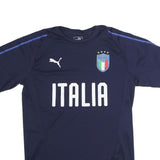 PUMA Mens Blue Italia Graphic T-Shirt L Short Sleeve Crew Neck Sportswear