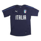 PUMA Mens Blue Italia Graphic T-Shirt L Short Sleeve Crew Neck Sportswear