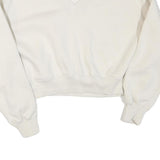 NIKE Womens White V-Neck Sweatshirt XL Cotton Blend Cropped Regular Fit