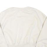 NIKE Womens White V-Neck Sweatshirt XL Cotton Blend Cropped Regular Fit