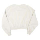 NIKE Womens White V-Neck Sweatshirt XL Cotton Blend Cropped Regular Fit